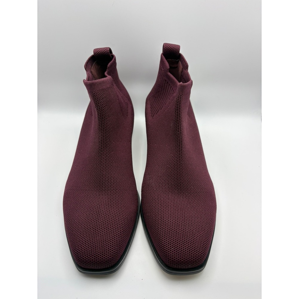 VIVAIA Ryan Pro Chelsea Boots Women EU 38 US 8 Burgundy Knit Square Toe Comfort - Picture 2 of 9